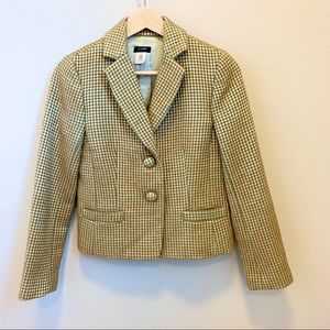 J. Crew timeless metallic mixed color tweed jacket
